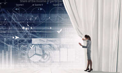 Woman presenting technologies
