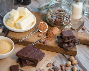 ingredients for the chocolate cake