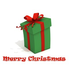 Gift box Marry Christmas 3d illustration