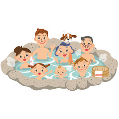 三世代家族で温泉