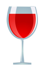 Red win in cocktail glass vector icon image