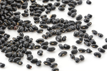black beans on white background