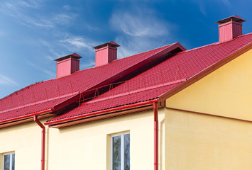 Naklejka premium home with new red tiled roof