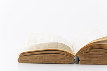 old book on white background