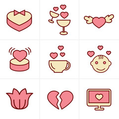 Icons Style love  Icons Set, Vector Design