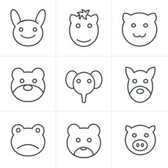 Line Icons Style Animals icons