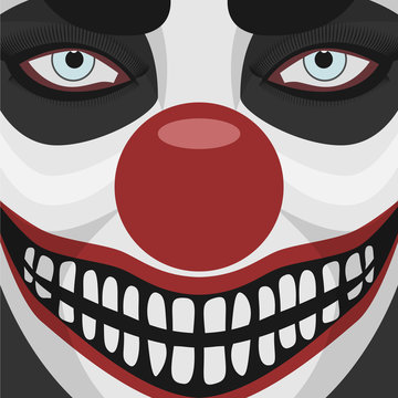 Evil Clown smiling Face