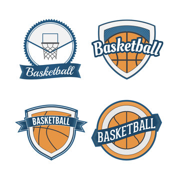 Set of Basketball vintage Design Labels