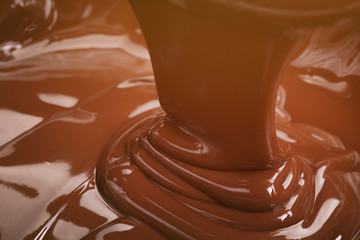 close up photo of dark chocolate flow