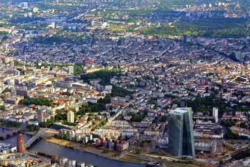 Fototapeta na wymiar ドイツ　フランクフルト上空からみた風景