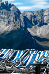 Outdoor sun chair in the european alps