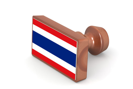 Wooden stamp with Thailand flag