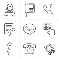 Line Icons Style Phone icons