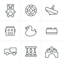 Line Icons Style  Toys Icons