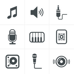 Music Icons Set, Vector Design