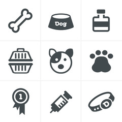 Dog Icons Set, Vector Design
