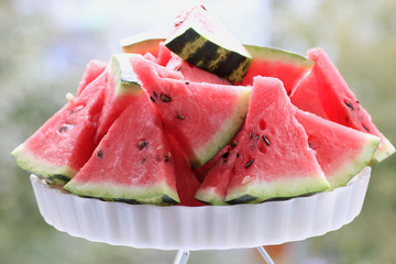 plate of watermelon slices