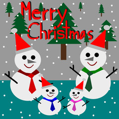 Merry Christmas And Happy New Year, snowman, Template Christmas greeting card vector
