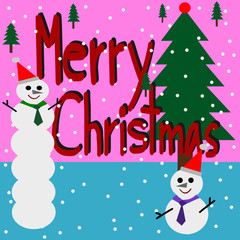 Merry Christmas And Happy New Year, snowman, Template Christmas greeting card vector