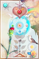 Fototapete Rund Fairytale's flower of spring with rainbow © Rosario Rizzo
