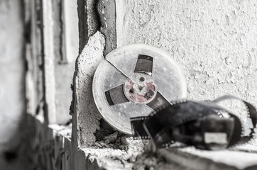 Film relics crack wall background