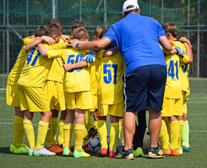 Discussion of the kid soccer team before match © majorosl66