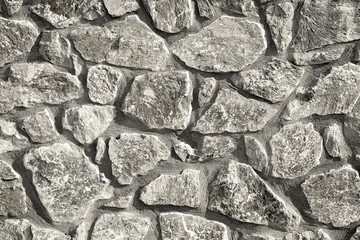 Gray Stone Wall Built in an Irregular Pattern