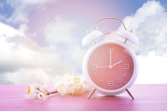 Springtime Daylight Saving Time Clock Concept