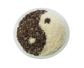 Black and white rice, Yin yang symbol