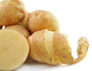 young potatoes isolated on white