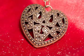 Heart Pendant on Silk