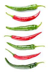 Hot peppers isolated on white