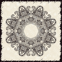 Abstract design element. Round mandala in vector. Graphic template for your design.
