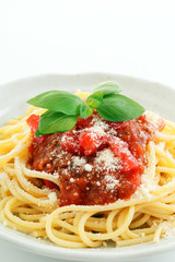 おいしそうなミートソーススパゲティ