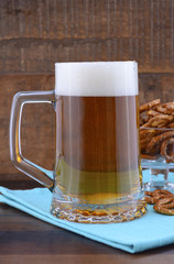 Oktoberfest beer and pretzels.