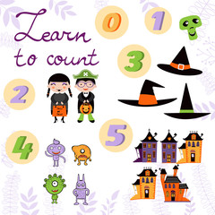 Learn to count  Halloween related cute collection