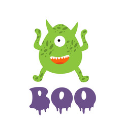 Boo card with funny monster
