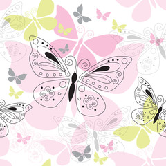 seamless butterfly pattern vector illustration