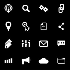 Vector white seo icon set
