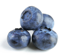 Fresh blueberries isolated on white