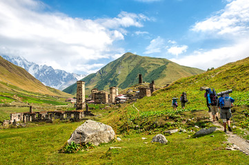 Ushguli village  the upper Svaneti region in Georgia