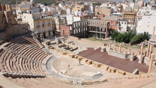 Amphitheater Romano with views of a Cartagena, Spain