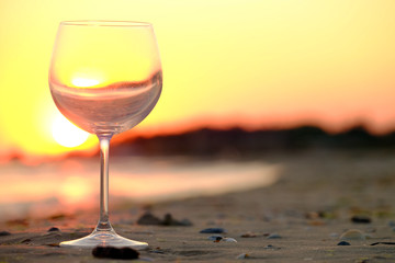 Wineglass on the seashore