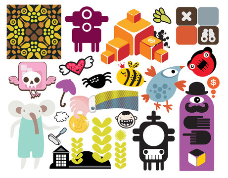 Mix of different vector images. vol.54