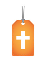 Isolated label icon with a christian cross