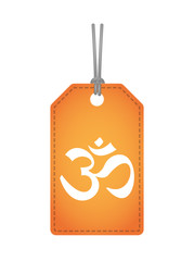 Isolated label icon with an om sign