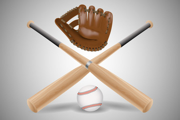 Baseball items isolated. Vector illustration.