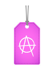 Isolated label icon with an anarchy sign