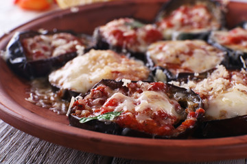 Baked vegetables closeup