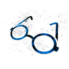 Learning concept: Glasses on Digital background